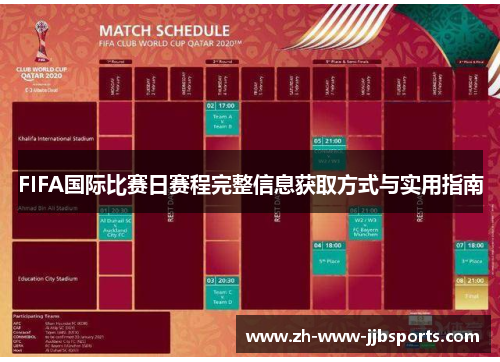 FIFA国际比赛日赛程完整信息获取方式与实用指南 FIFA国际比赛日赛程完整信息获取方式与实用指南